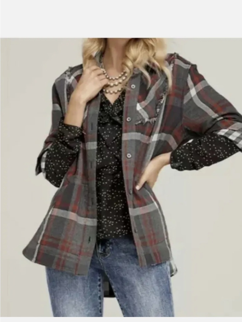Cabi Eros Blouse #4154 Heart Print Ruffles Long Sleeve Black Women's Size S